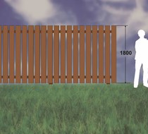6ft (1.8m) Brown Treated / Slats 150 x 19mm - approx 50mm gap